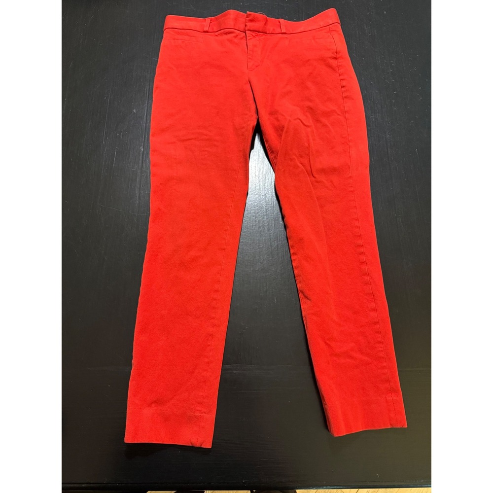 Banana Republic Sloan Red Slim Fit Ankle Pants Womens Size 4 Cotton Blend